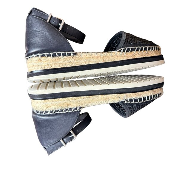 Vince Camuto Size 6 Bredenna Black Beige Espadrille Ankle Strap Sandals Women’s - Picture 8 of 8